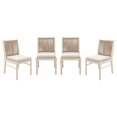 thumbnail image 2 of GDF Studio Delia Chic & Durable Acacia Wood Outdoor Dining Chairs, Water Repellent Fabric & Yellow Rope(Set of 4), 2 of 8