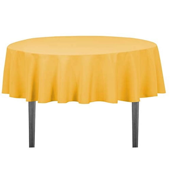 LinenTablecloth Round Polyester Tablecloth, 70-Inch, Gold