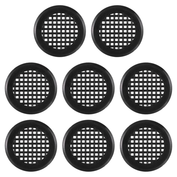 Uxcell 1.4 Inch (35mm Openings) Round Air Vent Cover, 8PCS Plastic Circular Soffit Exhaust Vent Mesh Hole Ventilation Grille Cover for Bathroom Office Home Kitchen, Black