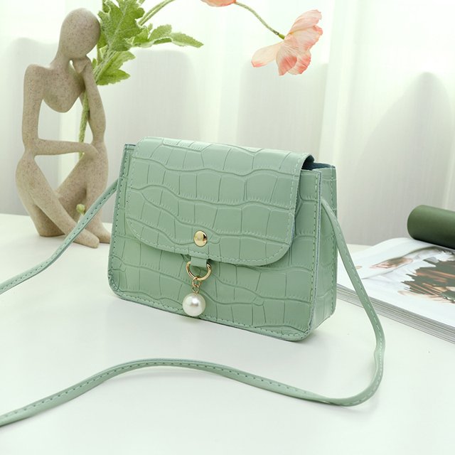 Bolso Bolso pequeño Bolsos mini Bolso de hombro con perlas Bolso cruzado con estampado de cocodrilo Bolso cuadrado pequeño para mujer