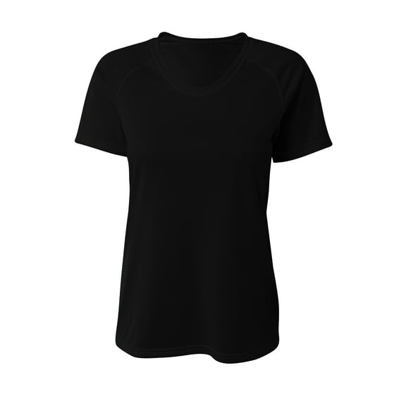 A4 NW3393 Womens SureColor Short Sleeve Cationic Tee - Black - 2XL