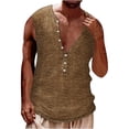 thumbnail image 2 of M-4X Big & Tall Tank Tops for Men Sleeveless Button Crewneck Undershirts Shirts Mens Casual Solid Color Pullover Breathable Athletic Workout Vests, 2 of 6