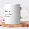 Hero Definition Dictionary Word Meaning White Ceramic Coffee Mug 11oz