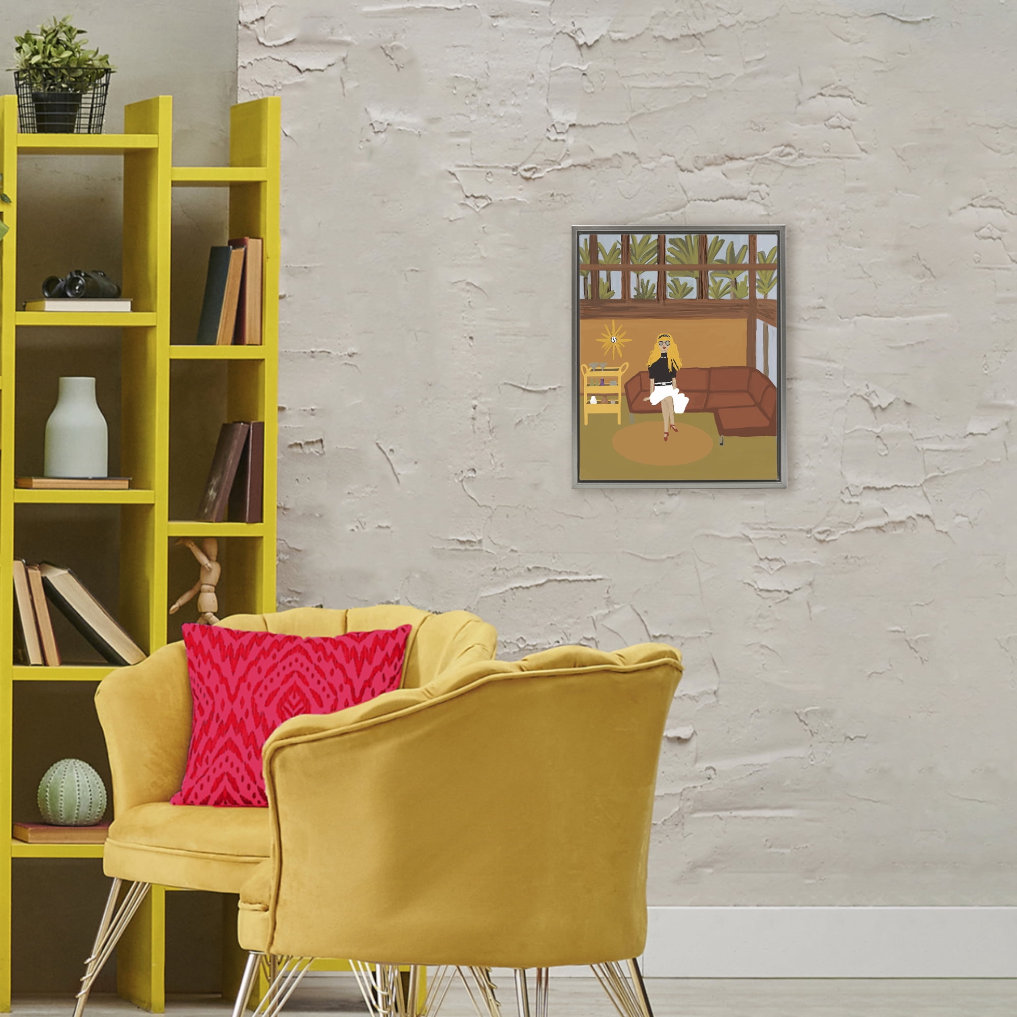 Stupell Industries Living The Girl Life Gray Framed Floater Canvas Wall Art, design by Kristal Clifford