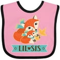 thumbnail image 3 of Inktastic Little Sister Woodland Fox Girls Girls Baby Bib, 3 of 4