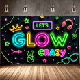 thumbnail image 2 of Neon Theme LET'S GLOW CRAZY Fun Party Banner for Night Event Celebration Indoor Use, 2 of 9