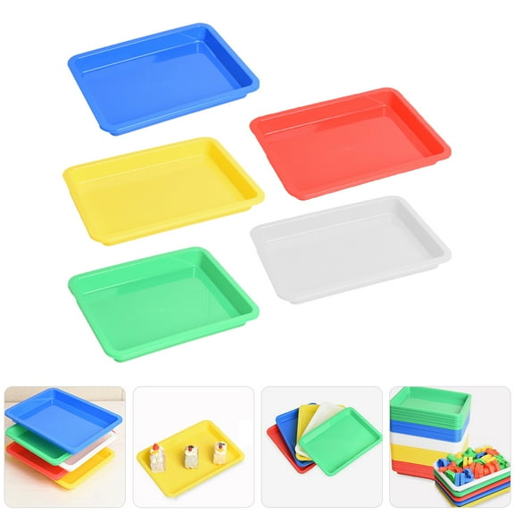 Plastic Art Tray Assorted Color Multi-Functional Storage 5Pcs