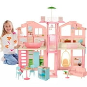 Barbie Hearth & Hand Townhouse Playset with 3 Levels & 40+ Pieces Including Furniture & Accessories