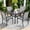 Four Gray chairs+Table, variant on SUNCROWN 5 Piece Patio Dining Set Outdoor Furniture, Square Metal Slatted Table with 1.57" Umbrella Hole & 4 Blue Textilene Chairs