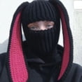 thumbnail image 5 of Pasamontañas de punto unisex para Halloween, gorro de lana con protección para las orejas, cálido, con dibujos de conejo, para invierno, hecho a mano, 5 of 5