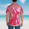 thumbnail image 4 of Fotbe Pink Balloon Puppy Art Camisa Hawaiana para Hombre Unisex – Camisa Casual de Verano con Botones de Manga Corta de Algodón y Lino,X-Large, 4 of 7