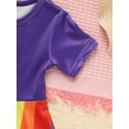 thumbnail image 5 of MORTTIC Toddler Girls' Vibrant Rainbow Striped Dress with Flutter Trim Summer Short Sleeve Round Neck Casual Dress Perfect for Parties & Gifts, 5 of 7
