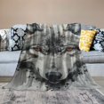 thumbnail image 2 of Orinice Wolf Blanket Throw Bedspread Soft Fluffy Warm Light Flannel Fabric Design for Duvet Cover Quilt Rug | Perfect for Adults Or Children's Gifts  50x60in, 2 of 6