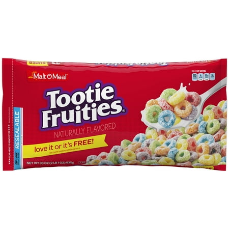 (2 Pack) Malt-O-Meal Breakfast Cereal, Tootie Fruities, 33 Oz, Zip