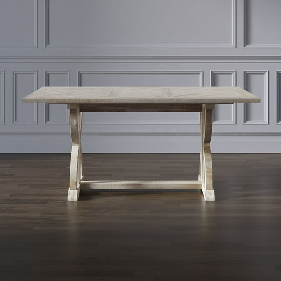 Jofran Fairview Transitional Herringbone Distressed Acacia Counter Height 78" Dining Table