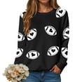 thumbnail image 6 of Godom Womens Sweatshirts Crewneck Rugby Printed Long Sleeve Tops Oversized Pullover Sweatshirt for Women, 6 of 7