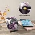 thumbnail image 3 of Purple White Flower Tissue Box Cover Leather Square Rectangle Tissue Box Holder for Bathroom Living Room Desk Office Decor, 3 of 7