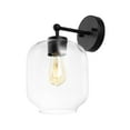 thumbnail image 5 of SAFAVIEH Edie LED Black Iron Wall Sconce with Clear Glass Shade, Set of 2, 5 of 10