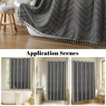 thumbnail image 6 of UniVerse Boho Shower Curtain, Grey Fabric Cloth Shower Curtains Farmhouse Tufted Chevron Striped Textured with Tassel for Bathroom, Soft Hotel Style Modern Minimalist, Machine Washable, 72x72, Grey, 6 of 17