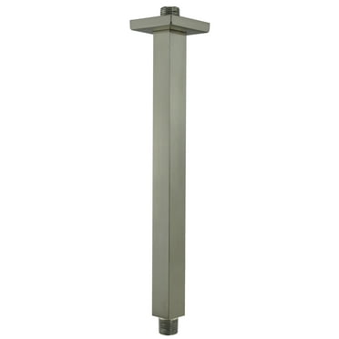Aquaiaw 12" Ceiling Mount Square Shower Arm, Brass, PVD Brushed Nickel