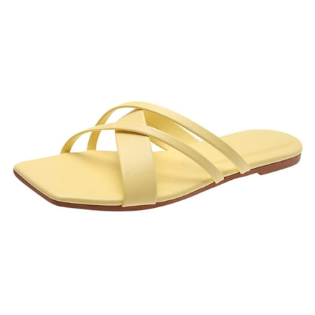 

Fpqtro 2023 Summer Women s Sandals Women s Flat Shoes Ladies Beach Sandals Summer Non-Slip Causal Slippers