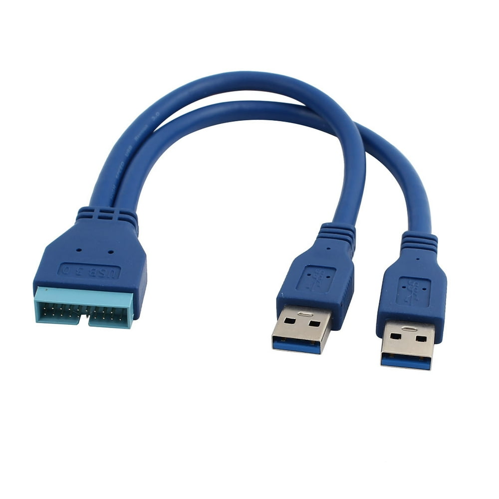 Motherboard 19Pin Internal Adapter To 2 Male USB 3.0 Type A Cable
