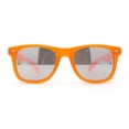 thumbnail image 3 of Matte Frost Neon Iconic Hipster Horn Rim Silver Mirror Sunglasses Orange, 3 of 4