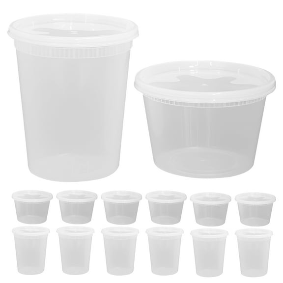 BERTDOMD 50pcs Disposable Soup Container Restaurant Carryout Soup Cups with Lids