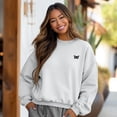 thumbnail image 3 of Dalix Butterfly Embroidery Relaxed Crewneck Sweatshirt Soft Fleece Fit Lounge Womens in Lunar Gray 3XL XXX-Large, 3 of 5