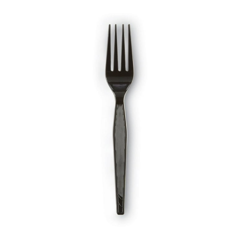 Plastic Cutlery, Heavyweight Forks, Black, 1,000/Carton Plastic Cutlery, Heavyweight Forks, Black, 1,000/Carton