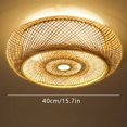 thumbnail image 3 of Bamboo Wicker Rattan Ceiling Light Fixture Lantern Shade Chandelier Home Decor Natural Bamboo Wicker Rattan Lantern Pendant Light Fixture Ceiling Lamp Brown Bamboo Wicker Rattan 3 Lights Pendant Light, 3 of 8