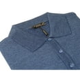 thumbnail image 2 of Men PRINCELY Soft Merinos Wool Sweater Knits Lightweight Polo 1011-40 Denim Blue, 2 of 6