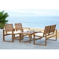 thumbnail image 4 of SAFAVIEH Ozark Outdoor Patio 4 Piece Conversation Set, Natural, 4 of 7