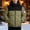 Army Green, variant on Contrast Puffer Coats for Men Full Zipper Drawstring Hooded Fashion Winter Casual Thicken Warm Jackets with Pockets Sky Blue XL