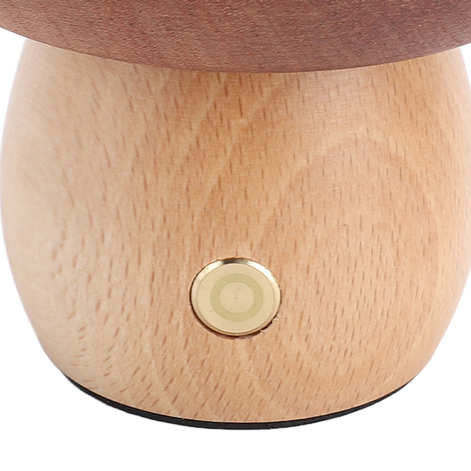 NFTIGB Wooden Mushroom LED Table Lamp for Bedroom, Rechargeable Bedside Nightstand Touch Lamp with Warm Light, Stepless Dimming, Ebony Wood Home Decor Accent Lamp, 3.9 inches / 10 cm Height