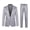 Light Grey, variant on 2Pcs/Set Men Spring Autumn Solid Color Business Suit Lapel Long Sleeve Pockets Single Button Blazer Mid-rise Slim Fit Long Pants Set
