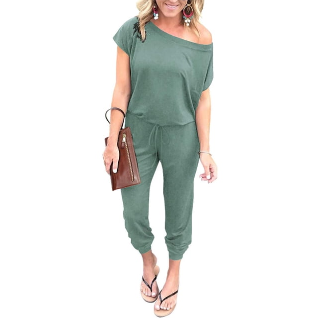 Mono PRETTYGARDEN con Hombros Descubiertos Verde Claro XL