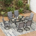 thumbnail image 4 of MAYEERTY 7-Piece Patio Dining Set:1 Black Rectangular Table with 1.57" Umbrella Hole & 6 Gray Paded Swivel Textilene Chairs, 4 of 9