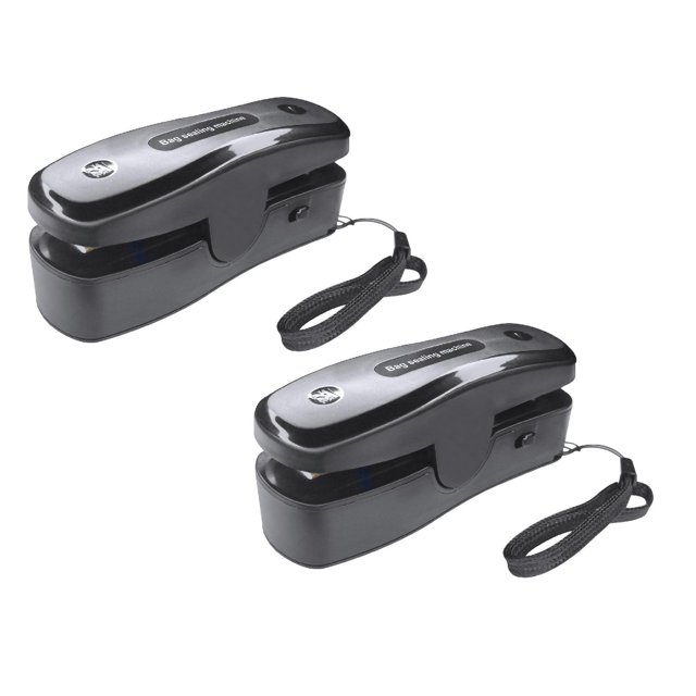 Oleegame 2PC Mini Bag Sealer With Cutter Rechargeable 2 In 1 Chip Bag Sealer Handheld Heat Sealer With Magnet Portable Sealer Machine Kitchen Gadget For Chip Bags Plastic Bags Food Storage Black