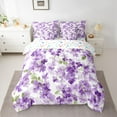 thumbnail image 2 of Manfei Purple Blossoms 7-Piece Twin Bedding Sets for Kids Children,Spring Graden Bedding Comforter Set,Chic Floral Flowers Breathable Sheet Sets,Microfiber Bedroom Decor,Reversible, 2 of 8