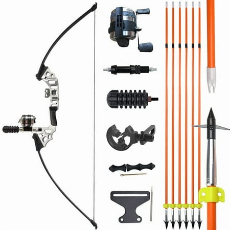 SHARROW Bowfishing Kit 40lbs Recurve Bow Hunting Fishing Arrow Reel Archery Straight Bow US STOCK