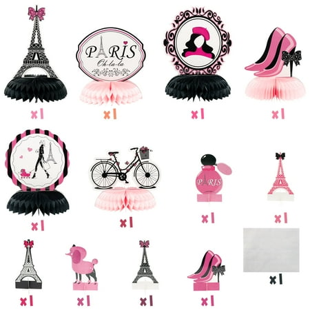 MALLMALL6 12Pcs Paris Honeycombs Centerpieces Party Pink Table Topper for Home