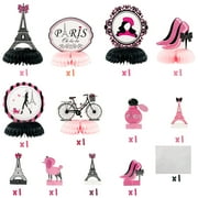 MALLMALL6 12Pcs Paris Honeycombs Centerpieces Party Table Topper,Pink Ornament