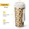 thumbnail image 4 of Leopard Print 18oz Double Drinking Coffee Mug – Vacuum Insulated Stainless Steel Travel Cup with Leakproof Lid, 316 Steel Thermos Tumbler for Hot & Cold Beverages, 4 of 6