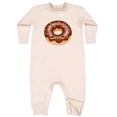 thumbnail image 2 of Inktastic Kawaii Happy Donut Chocolate Baby Fleece Romper, 2 of 4