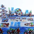 thumbnail image 3 of Decoración de cumpleaños de Los Vengadores para niños, vajilla desechable, fondo 3D de SpiderMan, globo de Iron Man, suministros de fiesta de superhéroes, 3 of 5