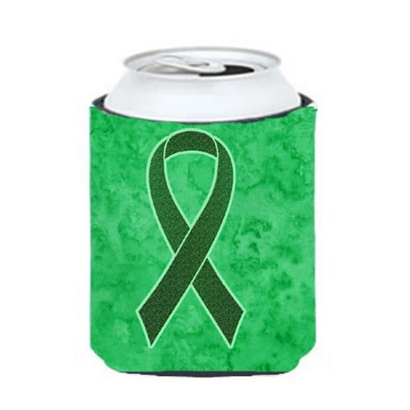 Emerald Green Ribbon for Liver Cancer Awareness Can or Bottle Hugger, 12 Oz.