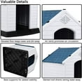 thumbnail image 3 of Giantex Dog House for Medium Dogs, Waterproof Plastic Dog Houses with Air Vents and Elevated Floor, Easy to Assemble, Outdoor Cat House Feeding Station Indoor Patio Backyard Dog Kennel House, 3 of 9