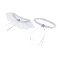 thumbnail image 4 of Conjunto de ligas de encaje con lazo para novia y dama de honor. Blanco, 4 of 9