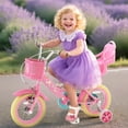 thumbnail image 4 of XJD Girls Bike for 2-9 Years Old Toddlers and Kids,12 14 16 Inch Kids Bike with Basket and Bell Training Wheels, 16 Inch Kid's Bicycle with Kickstand & Adjustable Seat Handlebar Height, 4 of 11